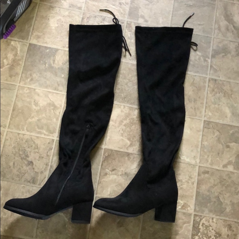 Just over the knees boots.